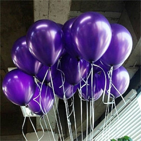 Purple Balloons Metallic Purple Balloons Birthday Balloons Etsy