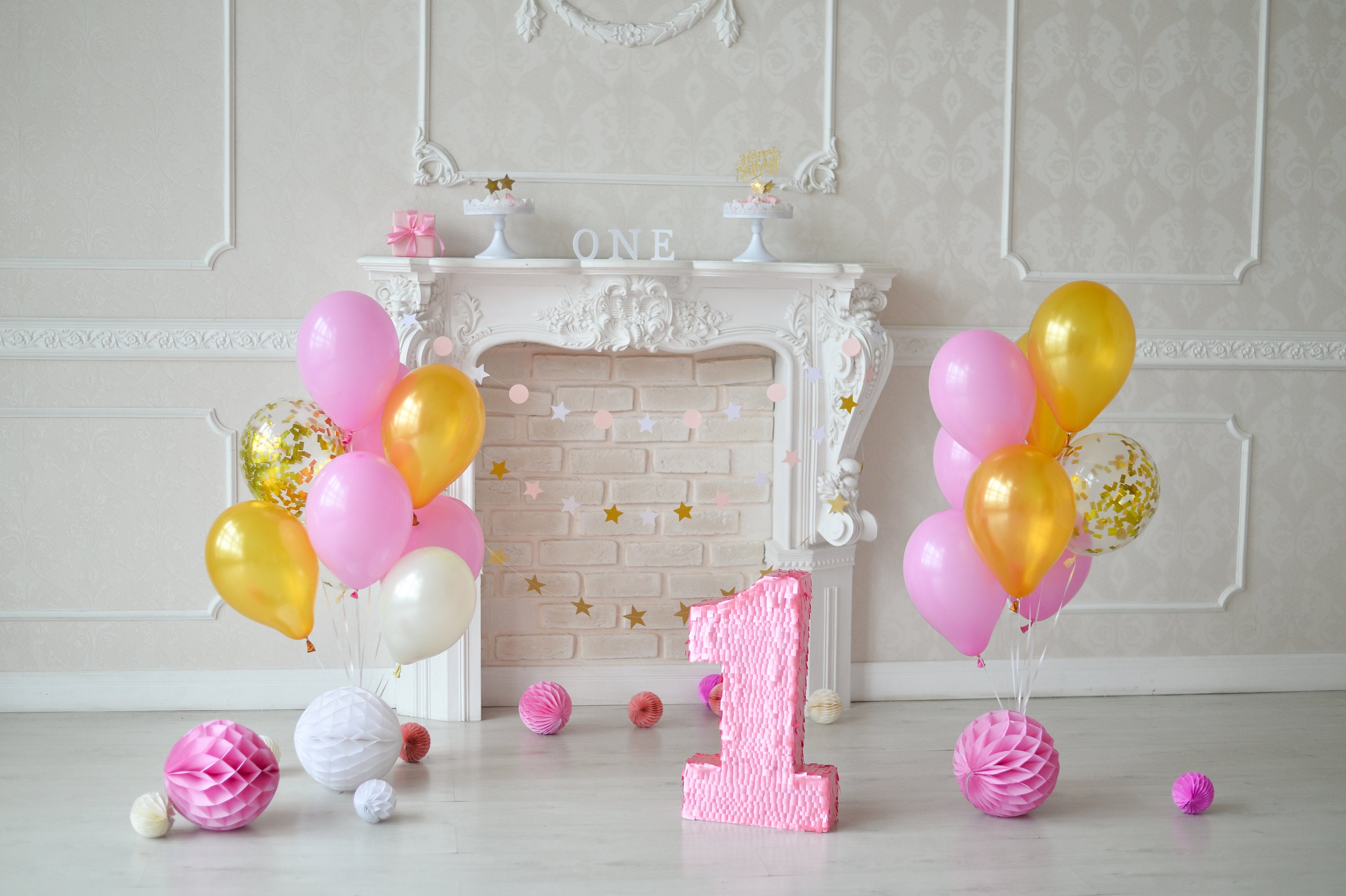 Pink Gold Balloons 1st Birthday Baby Shower Balloons - Etsy