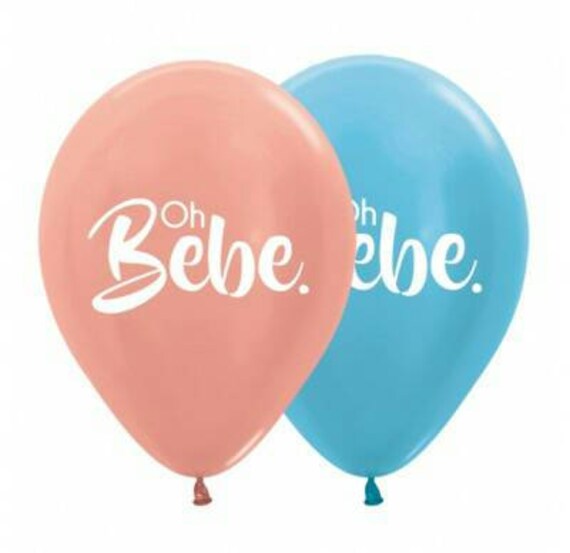 Oh Bebe Printed Balloons Rose Gold Balloons Blue Balloons Etsy