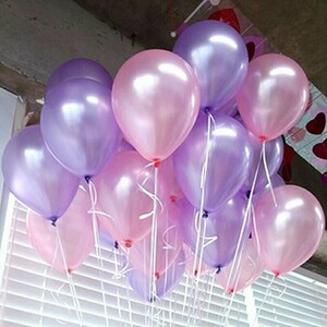 Pearl pink and Pearl Lilac Balloons, first birthday, baby shower, bridal shower, pearl balloons, pkt of 12, size 30cm.