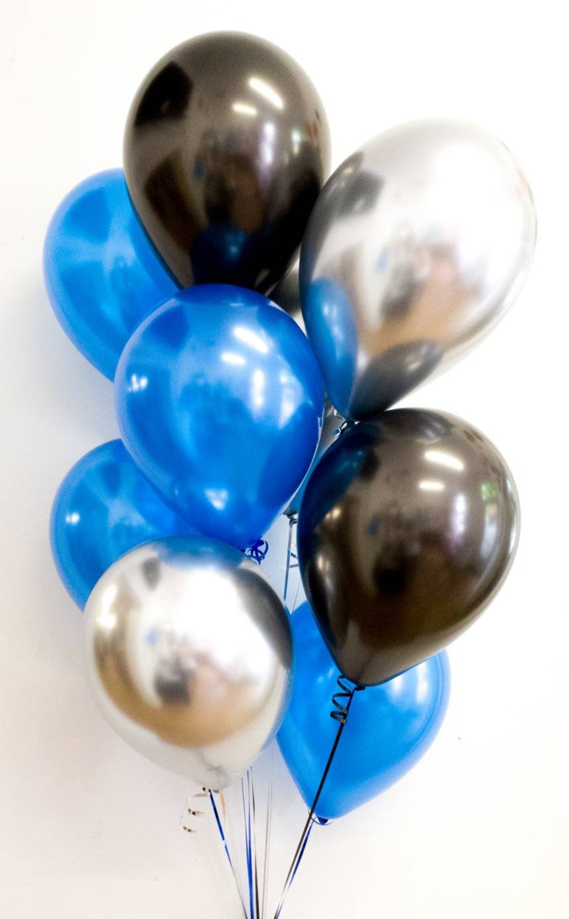 Blue Silver Black Balloons 21st 18th Balloons Chrome - Etsy
