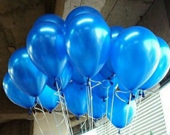 Blue Balloons, Metallic Blue Balloons, Party Balloons, Balloons 30cm, Pkt 12