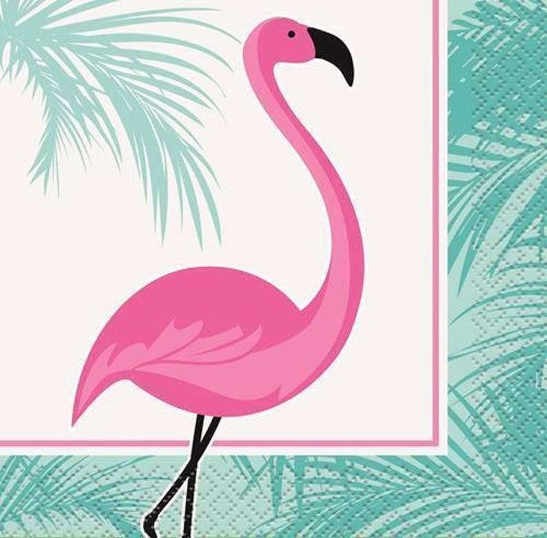 Flamingo Cocktail Napkins Flamingo Beverage Napkins Pkt 16 Paper Napkins Flamingo Party