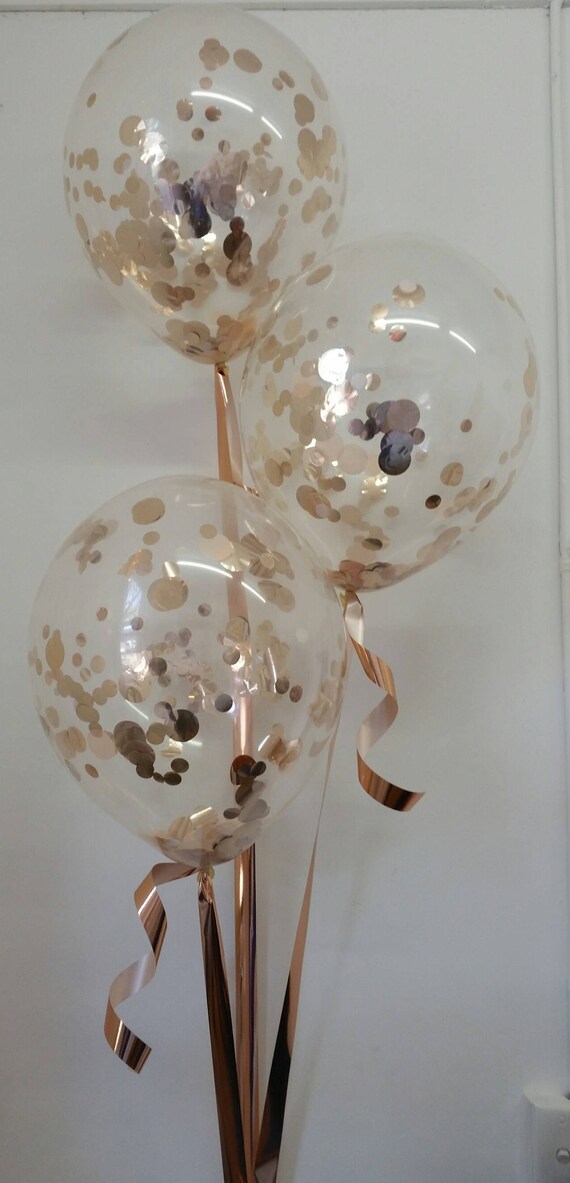 Rose Gold Confetti Balloon. big 43cm 17 confetti Etsy