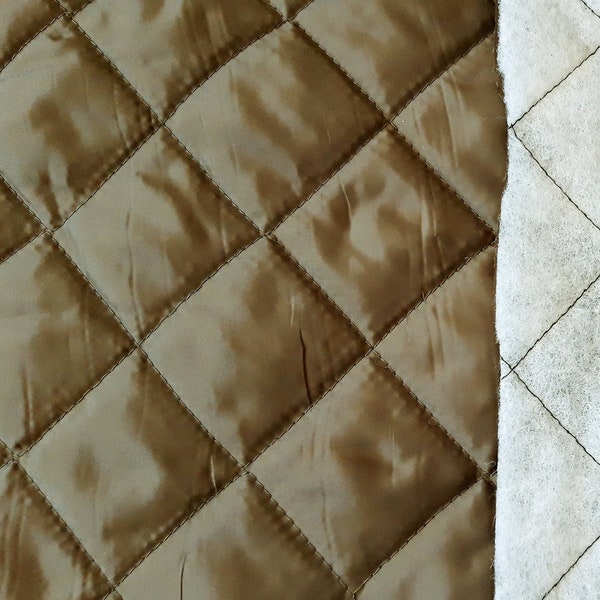 Olive Green/Military Green Quilted Lining Fabric, Quilted Polyester Batting Fabric, 60 inch wide, Sold by the Yard 1/2 Yard or Sample
