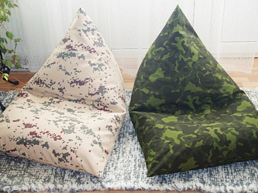 Pyramid Bean Bag Camo Floor Cushion Bean Bag UNFILLED Green or Etsy