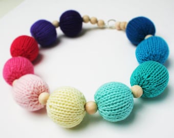 Knit your own Chunky Bead Necklace (pdf knitting pattern)