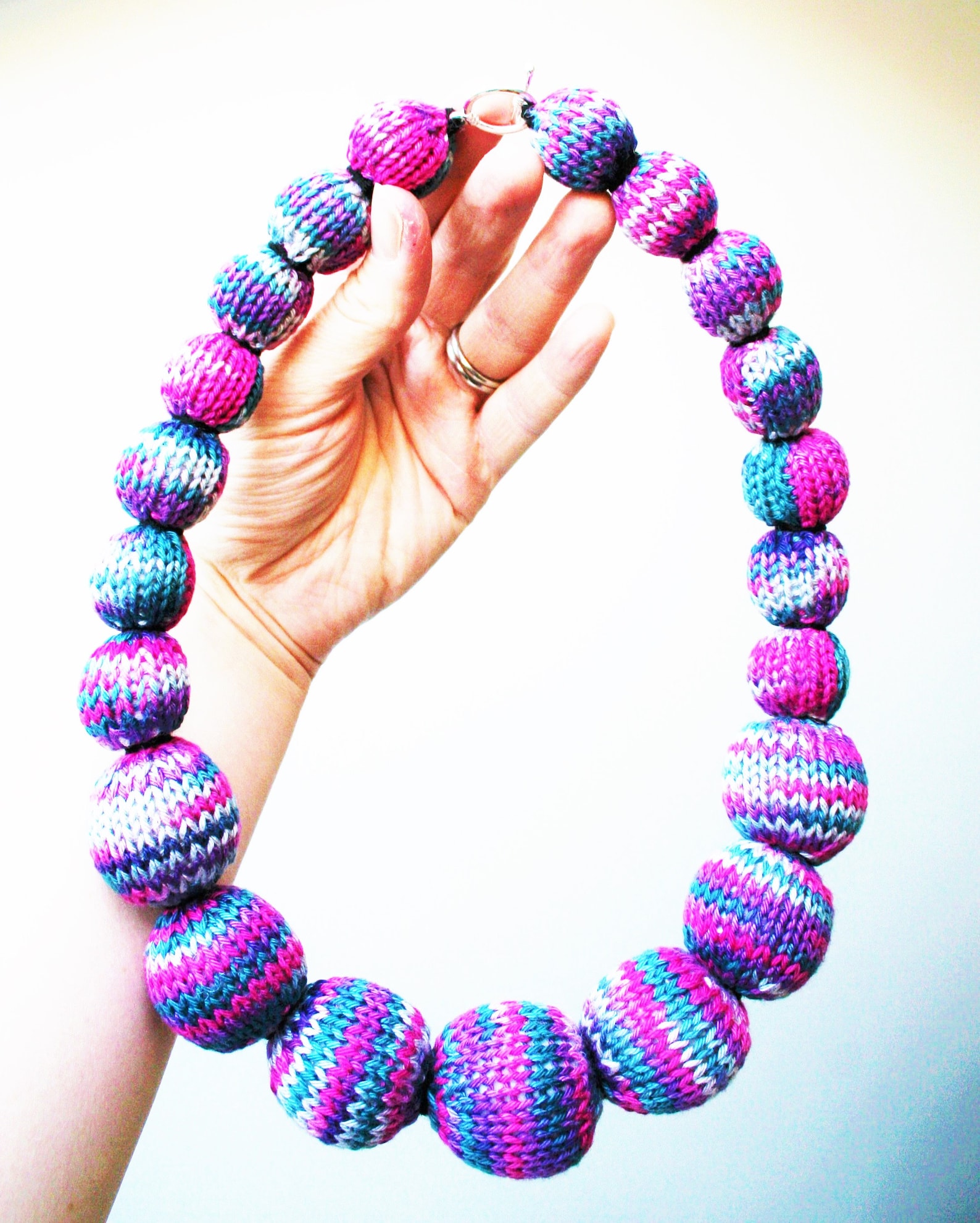 Knit Your Own Statement Bead Necklace (pdf Knitting Pattern) - Etsy