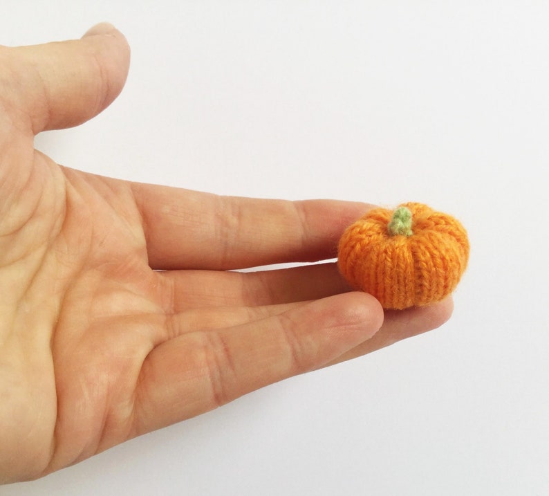 Knit your own Teeny Tiny Pumpkin pdf knitting pattern image 1