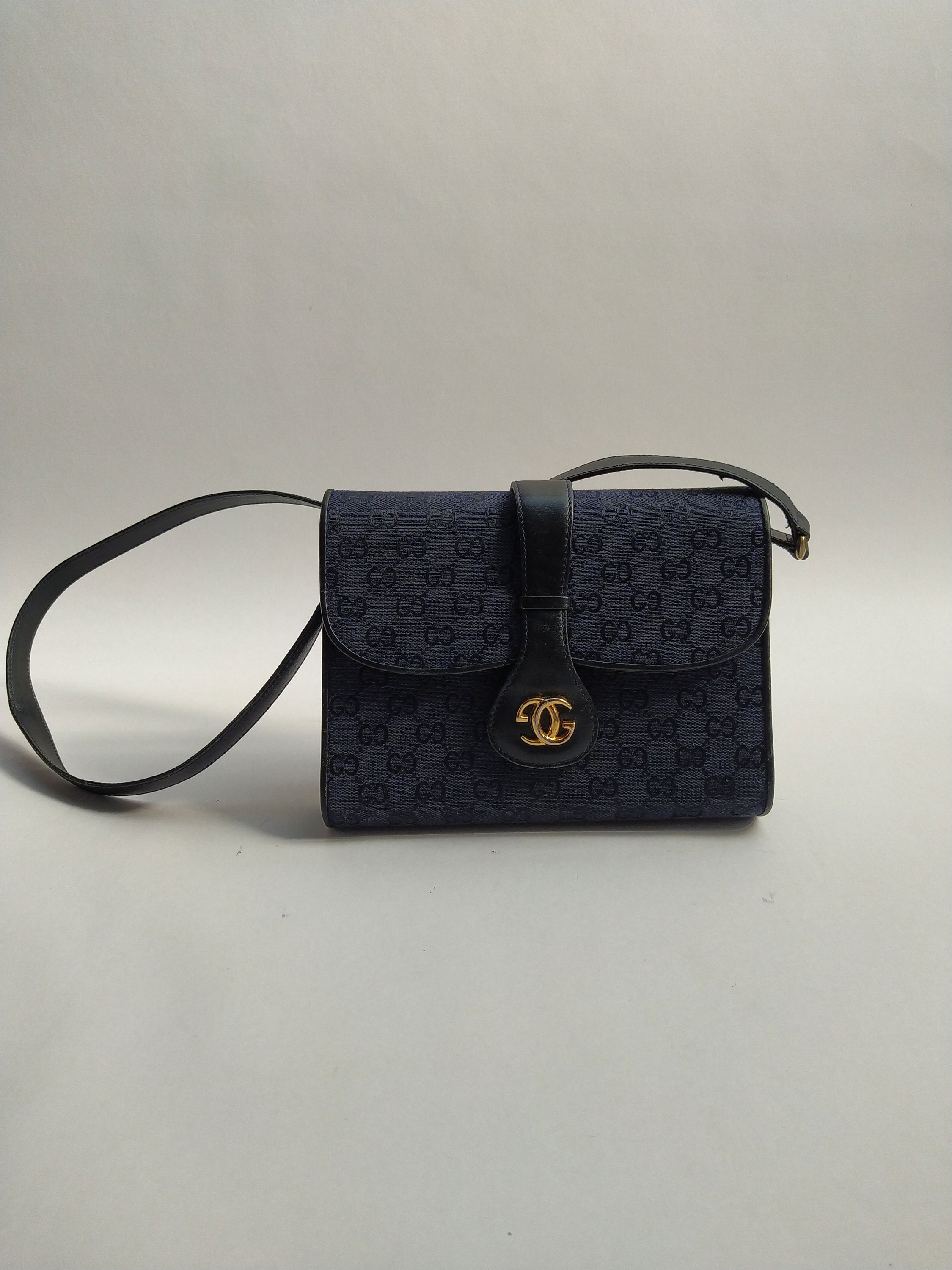 Gucci GG Canvas Black Monogram Mini Pochette Boat Bag – Vanilla Vintage