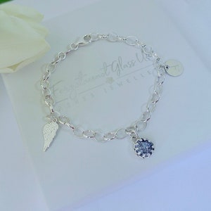 Ashes silver charm bracelet, cremation jewelry
