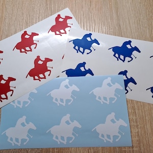 Set of 6- Polo horse Player Vinyl Decal Sticker