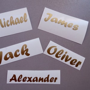 Custom name decal for glass ( 2&quot;- 2.3&quot;) / DIY Decal. Personalized  Glass, Wedding Decals, Groom, Groomsman, Best Man, Glasses NOT Included