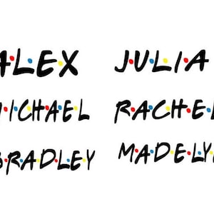 Custom Name Decal in FRIENDS Font – Party, Kids Party & Baby Shower Sticker&quot;