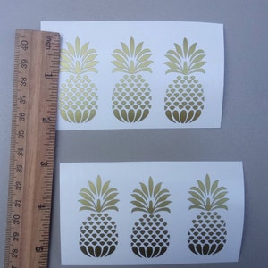 Set of 3 Pineapple decal for wine glass , Pineapple Vinyl Decal, wall decors, car decals, Balloon Decals