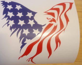 USA Eagle Flag vinyl decals,Eagle USA Flag, Decal for YETI, Car Decal, United States Flag, Window decal, Tablet decal