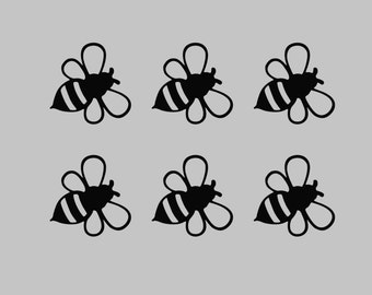 Set of 6  Cute Bumblebee Vinyl Decal