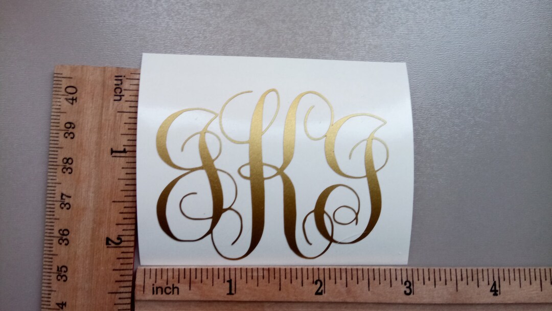 Personalized Vinyl Monogram Decal. Wine Glass Decal / Yeti Decal ...