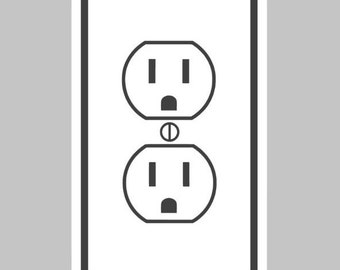 Fake Electrical Outlet vinyl decals, Joke Power Outlet Decals, Prank Wall Outlet Decal