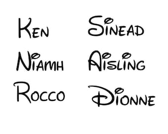 Personalized name sticker. Disney font stickers. Disney Font vinyl sticker any name