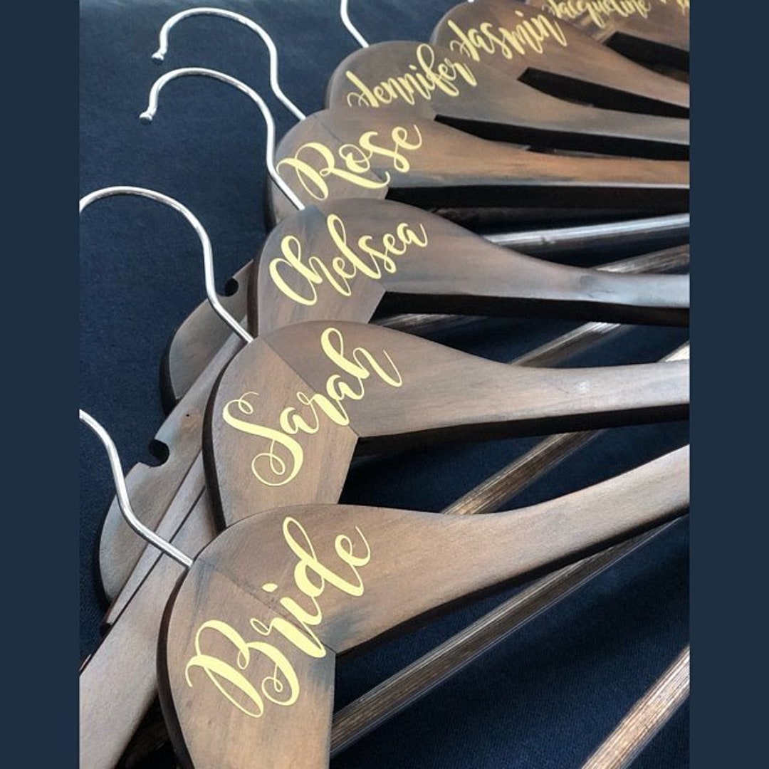 Custom Name Decals for Wood Hanger Bridal Party Decals Etsy
