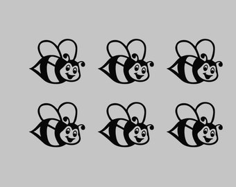 Set of 6  Cute Bumblebee Vinyl Decal