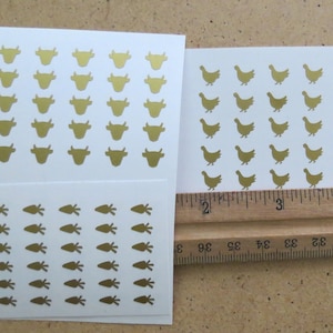 Set van 30 kleine maaltijdstickers (0,3") – voedselkeuze voor bruiloften en tafelstickers