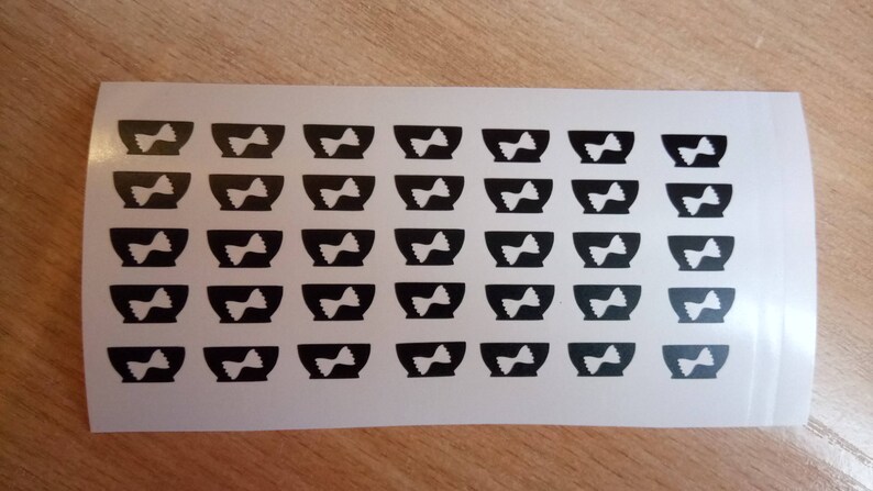 Small size 0.5 Set of 30 meal decal / Meal Stickers/Seals Menu Stickers Wedding Meal Stickers, Food choice sticker,Table stickers image 3