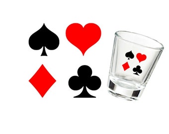 Set of Four Playing Card Suits  Vinyl decals