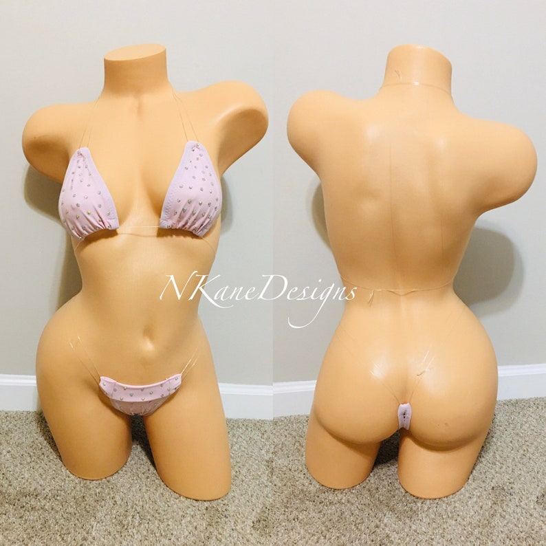 Exotic Dancewear - Two Piece String Bikini Outfit. Stripper Dance Outfits, Stripper Clothes, Rave - One Size 