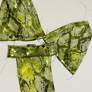 Exotic Snakeskin Print Bikini: Handmade Rave Dancewear Costume