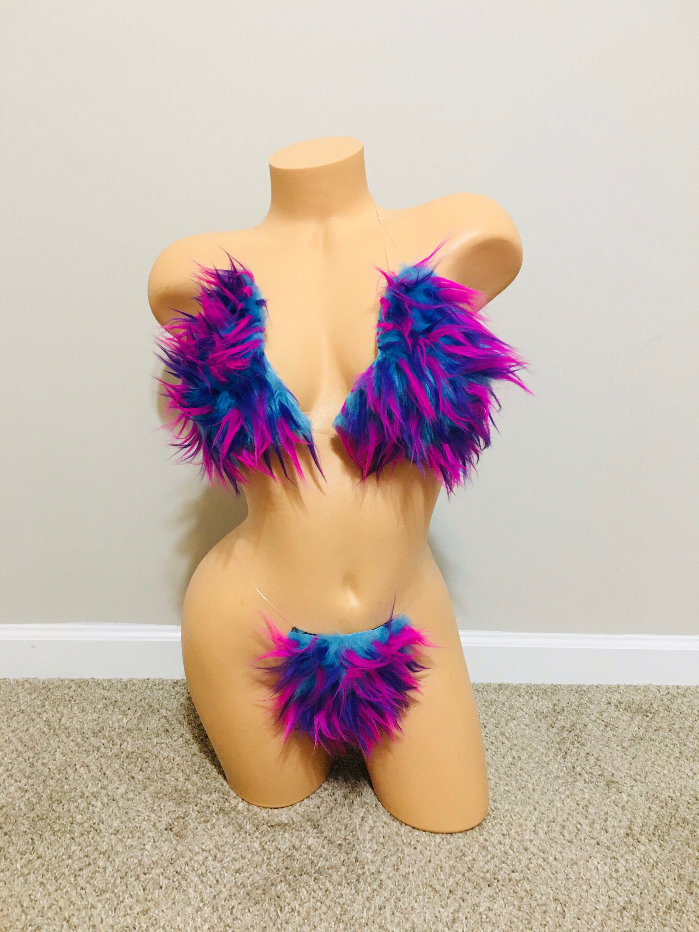 Sexy Fun Fur Rave Exotic Dancewear Bikini Fur Faux Fur Etsy