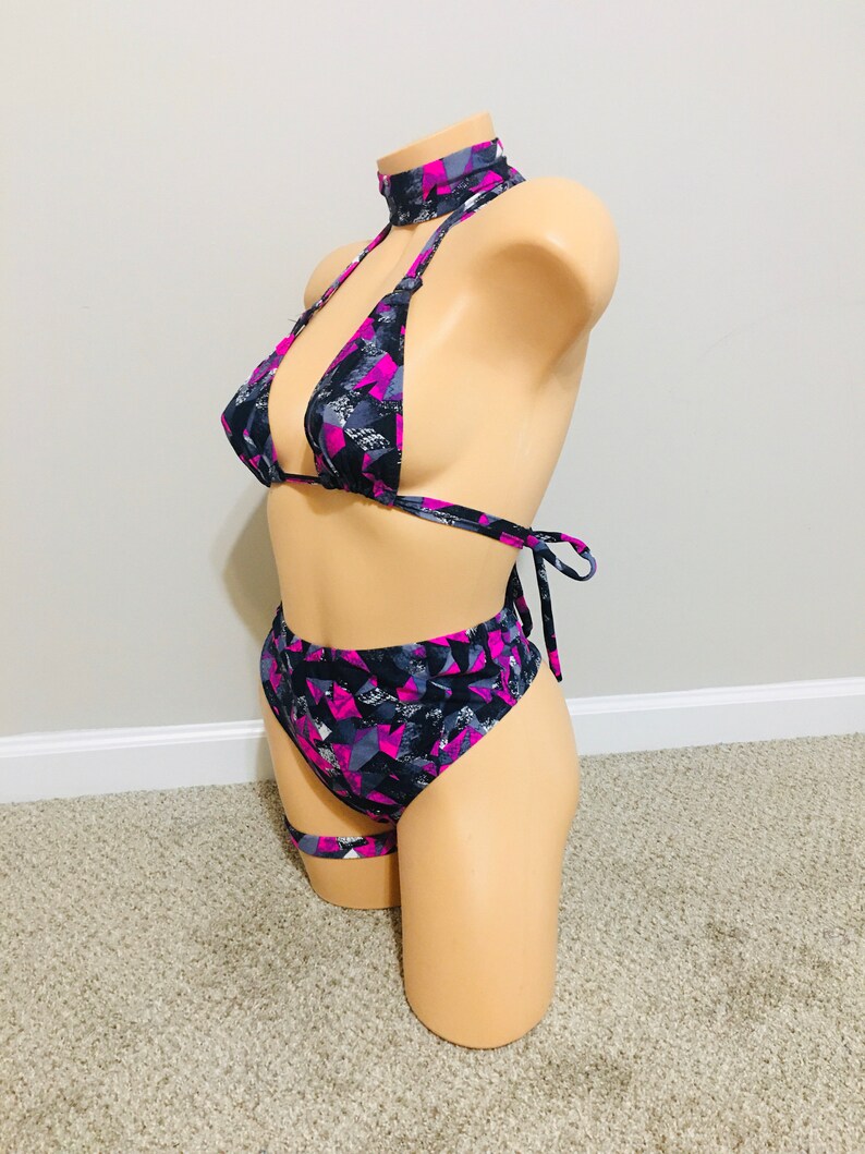 Multicolored High Waist Thong Stripper Outfits Exoticwear Exotic Dancewear Stripper Clothes