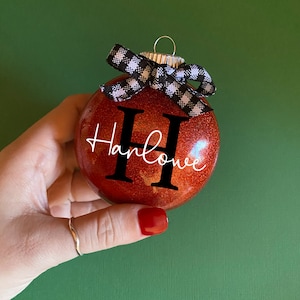 Custom Name and Initial Ornaments / Custom Glitter Ornaments / Acrylic Name Ornaments / Christmas Ornaments / Christmas Glitter Ornaments