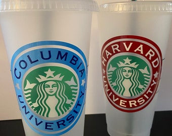 Vaso Starbucks Venti personalizado para la universidad: regalo de graduación, colores escolares