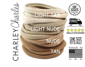 Neutral Nylon Baby Headbands, One Size Fits ALL, Skinny Headbands, Run-Resistant Headbands, DIY Baby Headbands, Stretchy Baby Headbands