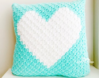 Heart Pillow Crochet Pattern | corner to corner (c2c) Heart Pillow Pattern | Crochet Graph Hat Pattern | Crochet Modern Home Decor