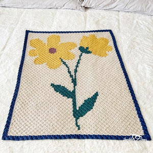 c2c Spring Bloom Blanket | corner to corner crochet blanket pattern | c2c spring flower design crochet blanket pattern | c2c flower blanket