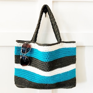 Gehäkelte Einkaufstasche Häkelmuster NUR | Sommer Tragetasche Muster | Strandtasche Häkelanleitung | Pool Tasche Häkelanleitung