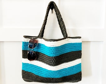 Patrón de bolso de ganchillo / Rayas para la playa (Patrón en PDF)