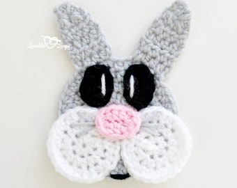 Crochet Bunny Pattern, Bunny Crochet Pattern, Crochet Applique Pattern, Crochet Easter Pattern, Bunny Applique, Bunny Applique, Easter