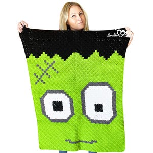 Corner to Corner c2c Crochet PATTERN Frankenstein Blanket Halloween Blanket