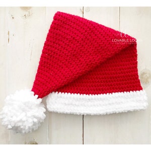 3 Sizes Santa Hat Crochet Pattern ONLY | Crochet Santa Hat Pattern | Toddler, Child & Adult Sizes Santa Hat Crochet Pattern | Crochet Hat