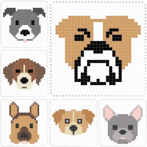 C2C Dog Graphs Crochet Pattern Bundle | Crochet Dog Patterns | Crochet Dogs | c2c Crochet Dog Squares |  Crochet Dog blanket | Dog Patterns