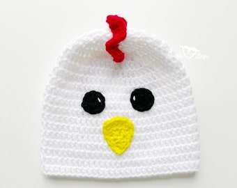 Chicken Crochet Hat Pattern, Crochet Pattern Hat Chicken, Chicken Hat Pattern Crochet, Crochet Chicken Beanie Pattern, Hat Pattern Crochet