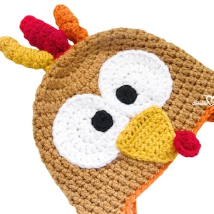 All sizes Turkey Hat Crochet Pattern | Baby, Toddler, Child & Adult Turkey Hat Crochet Pattern | Fall Thanksgiving Crochet Hat Pattern