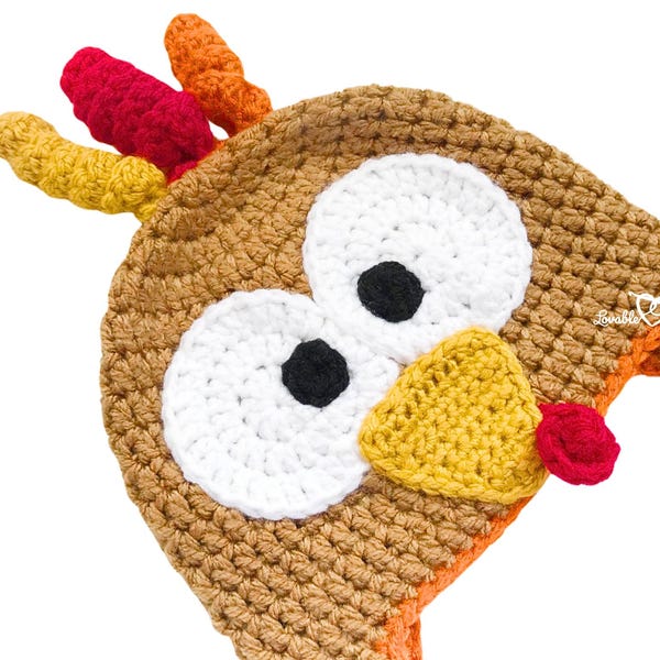 Crochet Turkey Hat Pattern | All Sizes, Fall Thanksgiving (Digital Download)