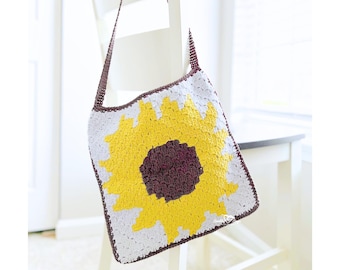 Crochet Sunflower Bag Pattern • C2C Tote (Digital Download)