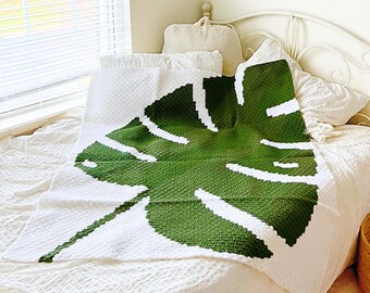 Monstera Leaf Blanket Craft Pattern, Tropical Plant PDF Pattern, Leaf Throw  Pattern Digital Download - Etsy