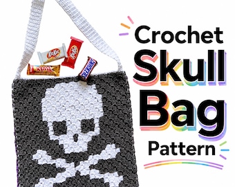 Crochet Halloween Tote Bag Pattern • Skull & Ghost Design (PDF Pattern)